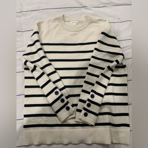 Blu Pepper Black & White Stripe Sweater - Medium